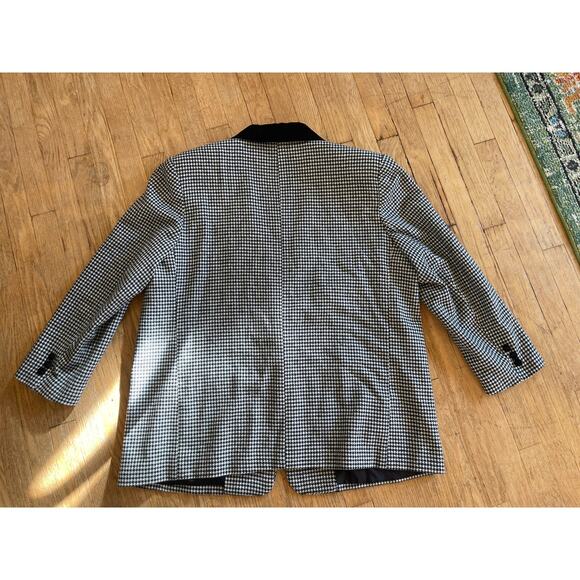 Jaclyn Smith Houndstooth Blazer Black Velvet Collar Office Comfort Womens 20 - Picture 8 of 9